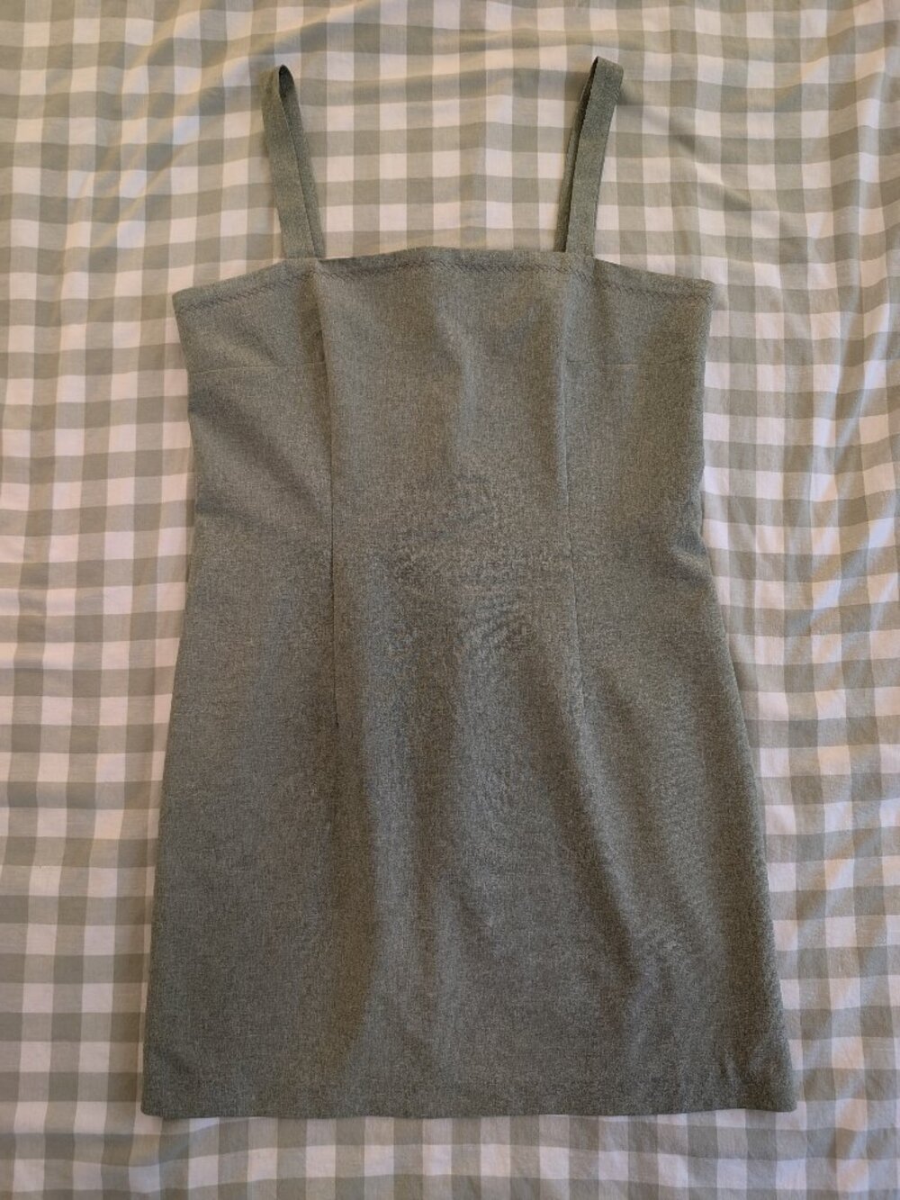 Vintage Scarlet Sage Green Square-Neck Mini Dress
